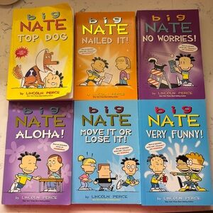 Big Nate Kids Book Set - Colorful Collection (Yellow, Orange, Purple, Blue)